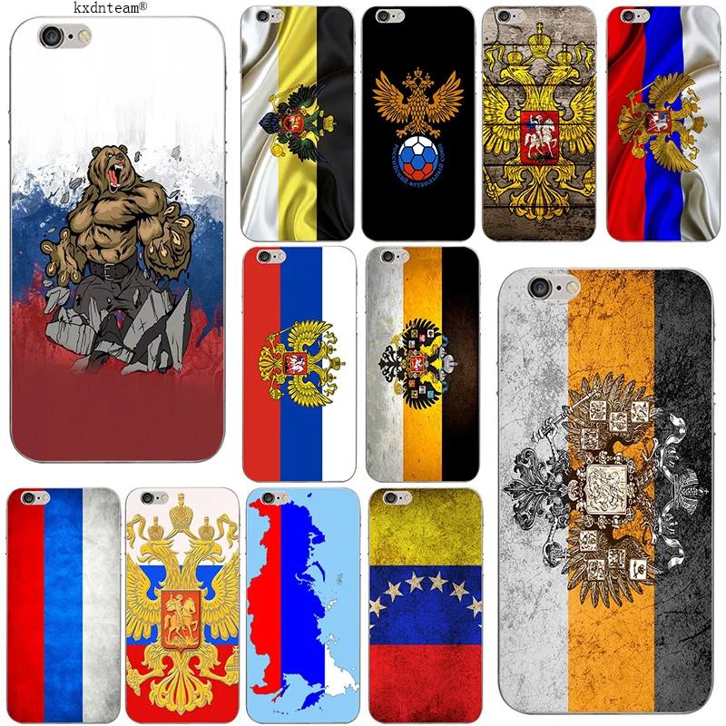 Flag Russian Federation Red Army Bear Cases for iPhone 8 7 6 6S Plus X 5 5S SE 5C 4 Coque Shell Soft Silicone TPU New Slim Cover | Мобильные