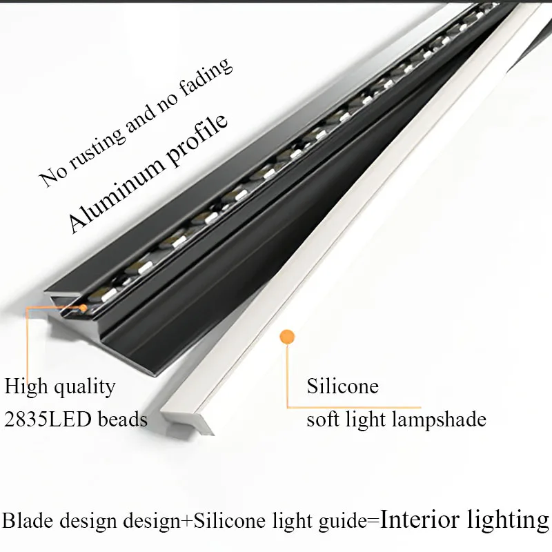Inward 45 Degree Angle LED Strip Oblique Beam Cabinet Layer Shelf Edge Side Light-Emitting No Slotting Surface Mounted DC12V 5