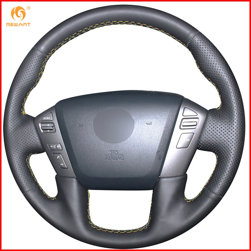 Чехол на руль MEWANT для Nissan Patrol черный чехол из натуральной кожи 2011 2017 Infiniti QX56 2013 QX80