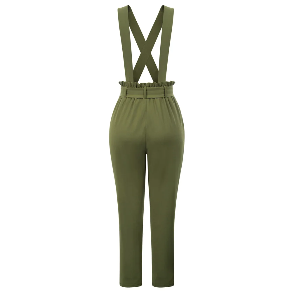 Women's Pants Autumn Ladies solid color Pants Elastic Waist Cropped Length Trousers Loose Streetwear Pantalones