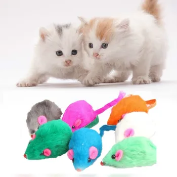 

1/5PCS False Mouse Cat Toys Feather Faux Fur Pet Cat Toy With Sound Rattling Mice Cat Playing Teaser Toy Interactive