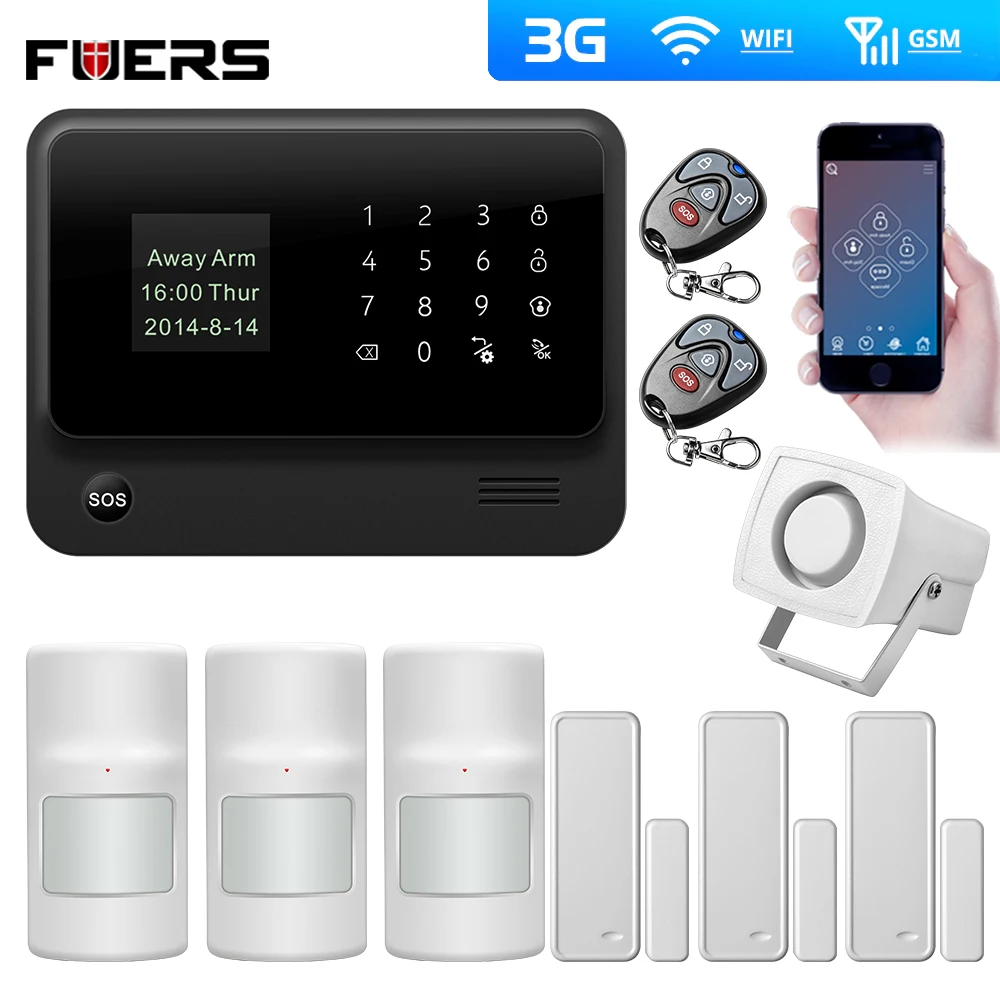 FUERS G90B Plus WIFI GSM 3G сигнализация полностью сенсорная панель приложение