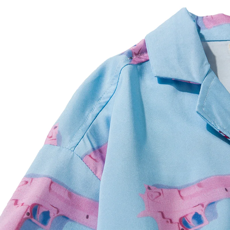 Goedkoop Hawaiian Shirt Heren 2019 Hip Hop Shirt Streetwear Pistool Harajuku Strand Overhemd Dunne Zomer Hawaii Shirts Korte Mouwen Tops