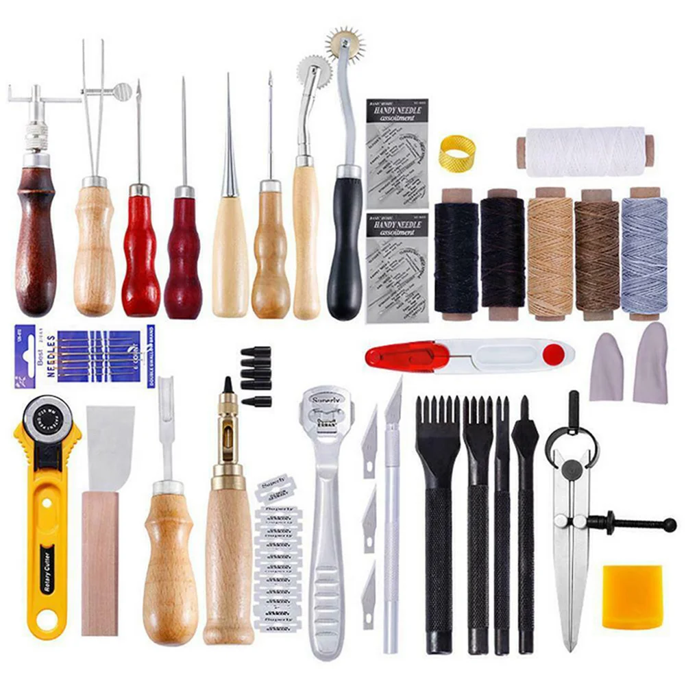 

High Hand Stitching Sewing Tools Kit DIY Leather Craft Package Leather Tool Set LG66