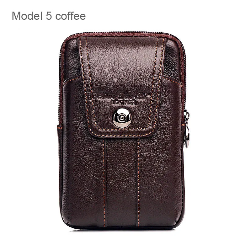 Coffee M5 XiaoDuoLi бренд натуральная кожа Повседневный Пояс на талию крест пакет мужская сумка 5,5-6 'чехол для мобильного телефона чехол для Iphone - Цвет: Coffee M5