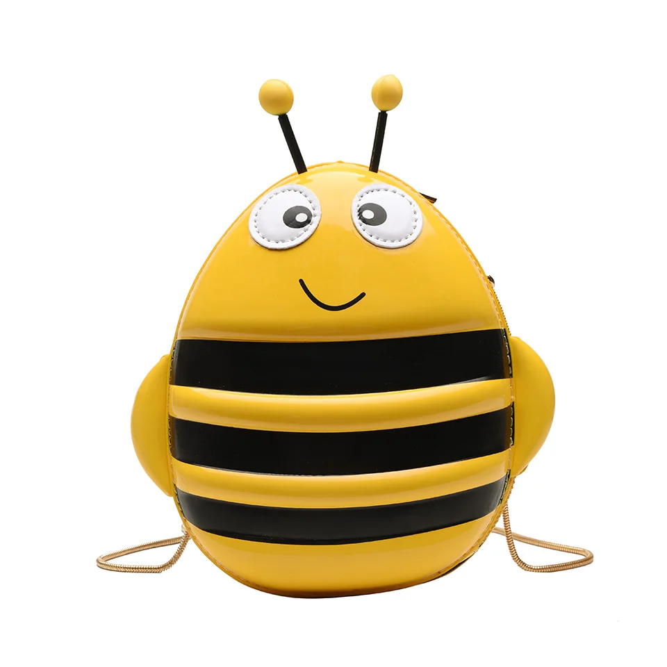 

Women Messenger Bag Cute Cartoon Crossbody Phone Bag Girl Bee Shape Shoulder Bag Leather Handbags Funny Creative Fashion Bag