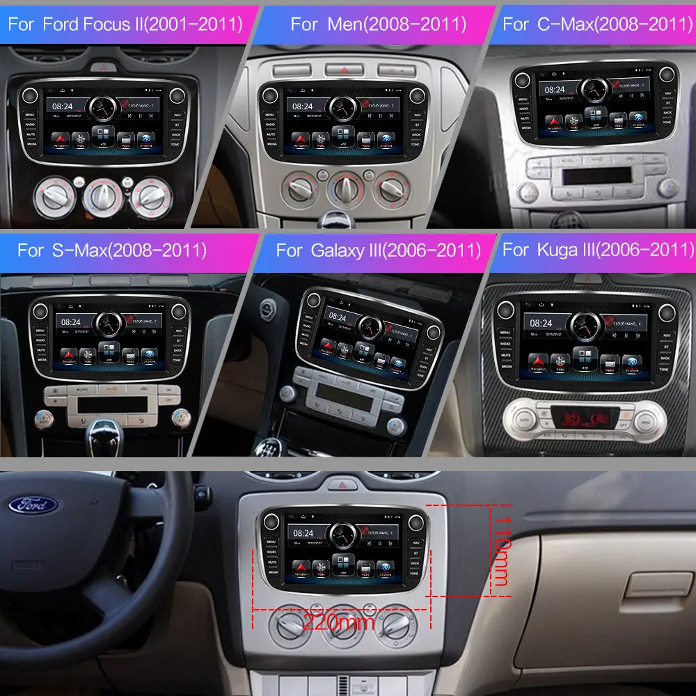 Us 90 69 28 Off Android 9 0 Car Multimedia Player Autoradi 2 Din 7 Car Radio Gps Navigation For Ford Focus 2 S Max Mondeo Galaxy C Max 2g Ram On