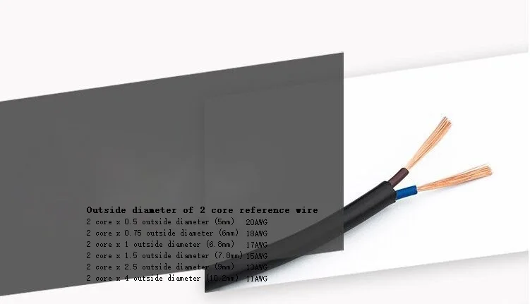 Чистый медный кабель RVV2 core 3 core 4 core 20AWG/18AWG/17AWG/15AWG управление проволочная оболочка шнур; кабель питания