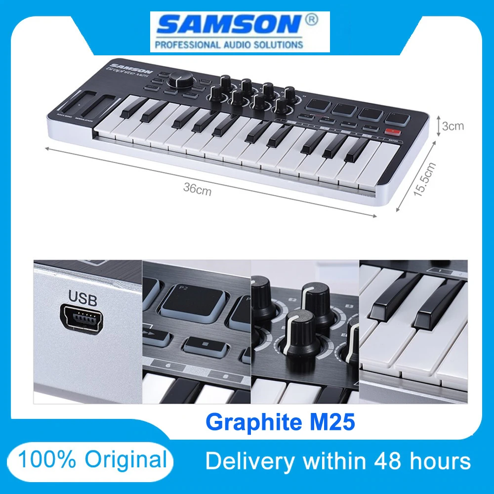 Original Samson Graphite M25 Mini USB MIDI