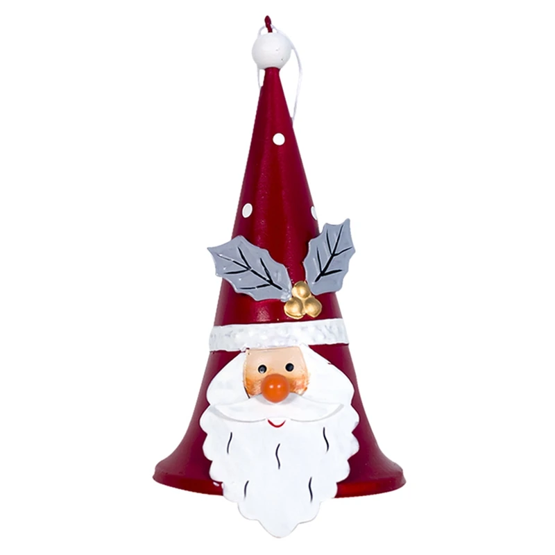Creative Painted Christmas Bells Wrought Iron Bells Pendant Xmas Tree Ornaments Door Window Party Decorations Kids Gift 3 Styles