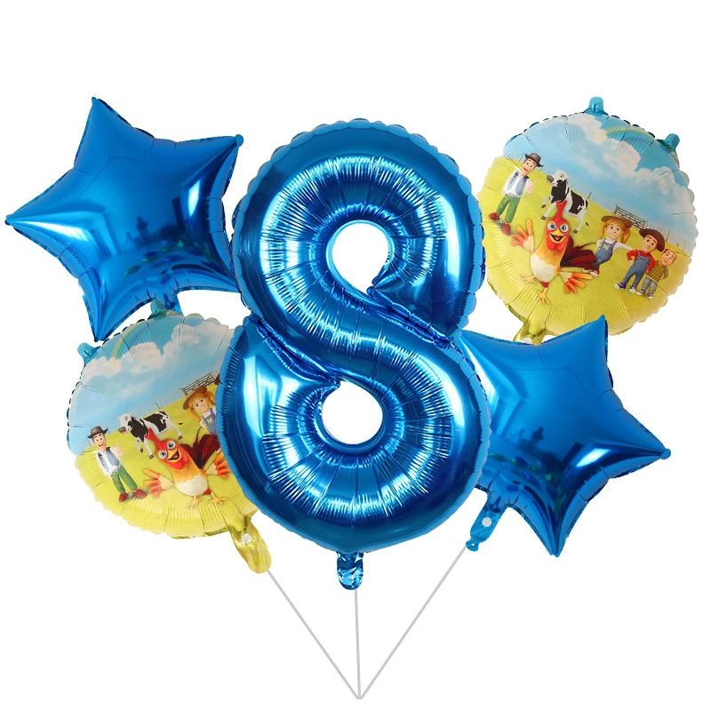 8 Новинка, 5 шт./лот, воздушный шар с животными на ферме, 30 дюймов, воздушный шар с цифрами, для детей, для первого дня рождения, для вечеринки, украшения, Globos, игрушки для детей, для фермы, вечерние - Цвет: 8