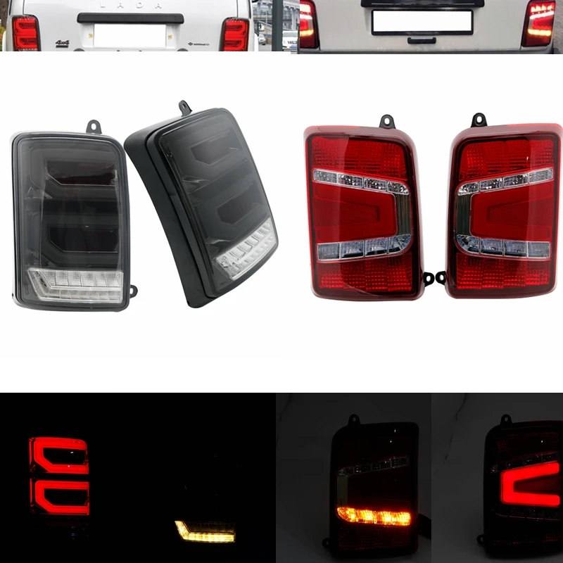 New LED Rear Lights for Lada Niva 4x4 1995- 2 pcs Smoke or Red with a Running Turn Signal Car Styling Accessories Tuning Lamp | Автомобили