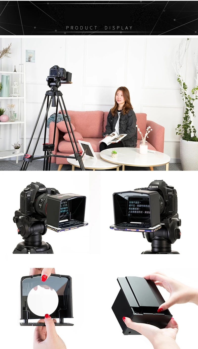 Bestview T1 смартфон Teleprompter для YouTube интервью видео Canon Nikon sony DSLR камера фотостудия с пультом дистанционного управления