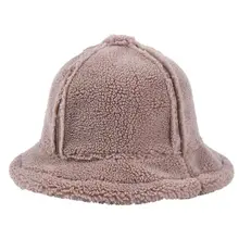 Женская двусторонняя замшевая шапка из искусственного меха, флисовые шапки Bcket, Зимняя Повседневная теплая шапка 95AB