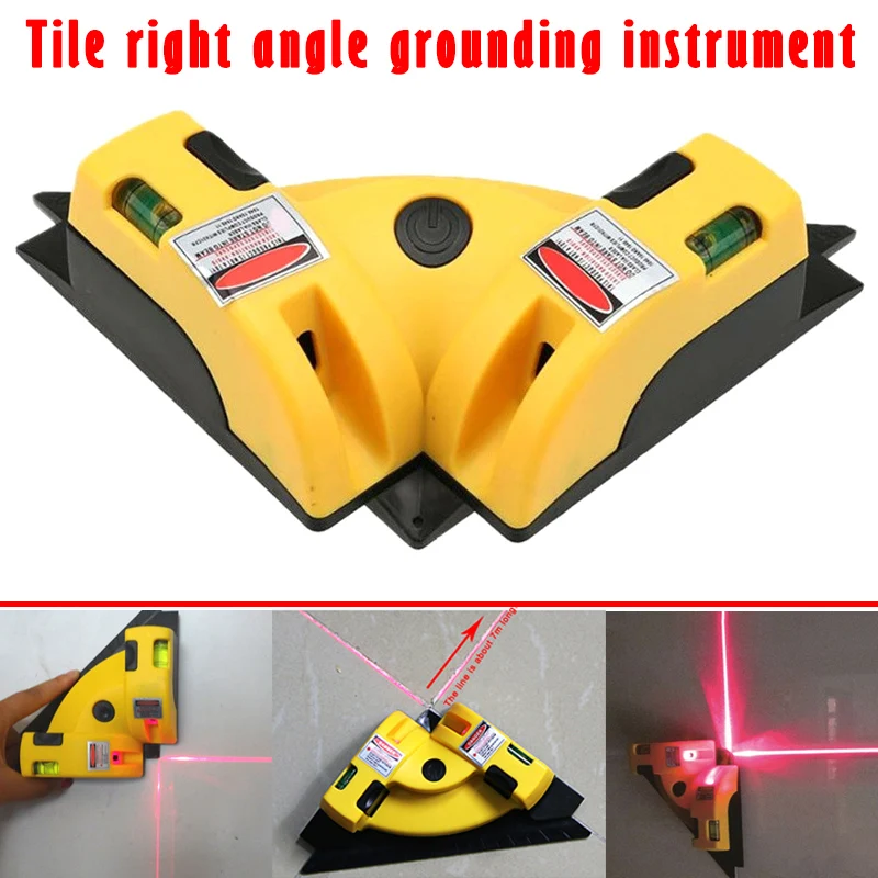 90 Degree Right Angle Vertical Horizontal Chalk Line Projection Level Tool for Floors SDF-SHIP