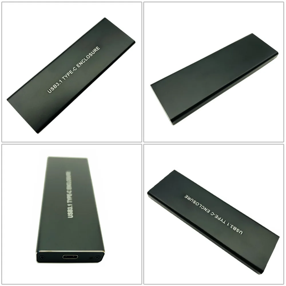 Aluminium USB 3.1 zu M.2 SSD NVME HDD Gehäuse NGFF PCI-E zu Typ C Anschluss Festplatte Fall JMS583