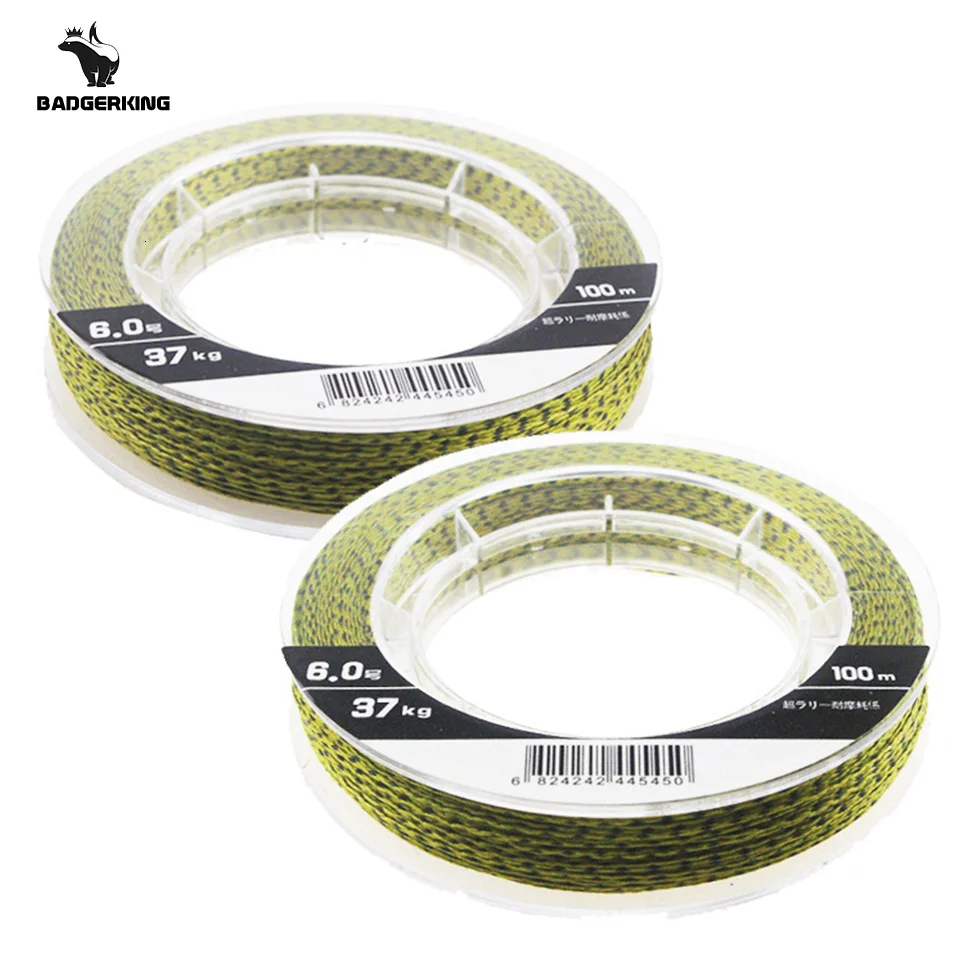 

100m carp fishing leader line 4 strands PE braided fishing line multifilament line braid line Camouflage 4cord fishing line