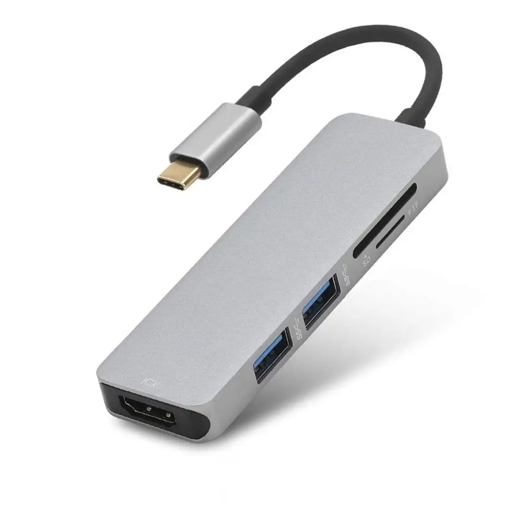 5 в 1 USB C концентратор USB-C до 3,0 концентратор с HDMI разъемы для sd‑карт адаптер для samsung Galaxy S9/s8 huawei P20 Pro type C USB концентратор
