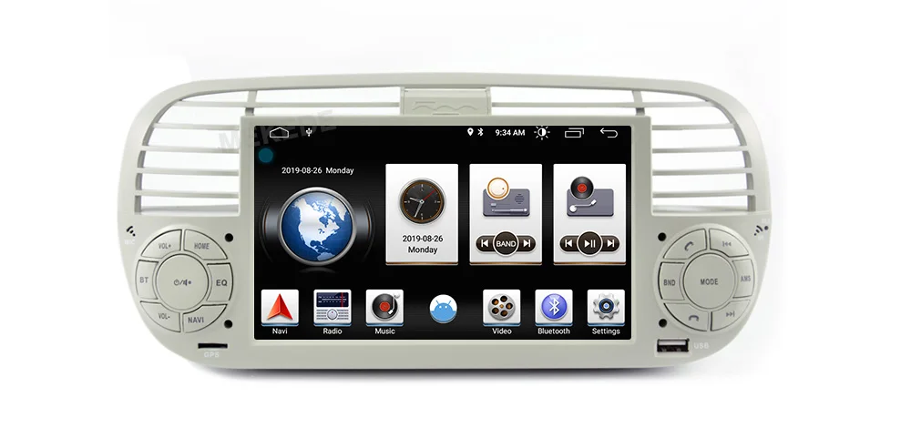MEKEDE ips DSP 1024X600 Автомобильный gps Android 9,0 Bluetooth четырехъядерный автомобильный Dvd медиаплеер для FIAT 500 автомобильный радио мультимедиа