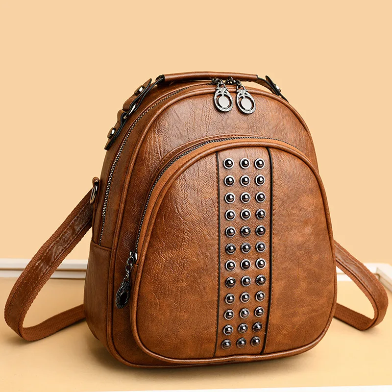 

Mini Leather Women Backpacks Rivets Travel Shoulder Bagpack Shell Small Backpack School Bags for Teenage Girls Travel Back Pack