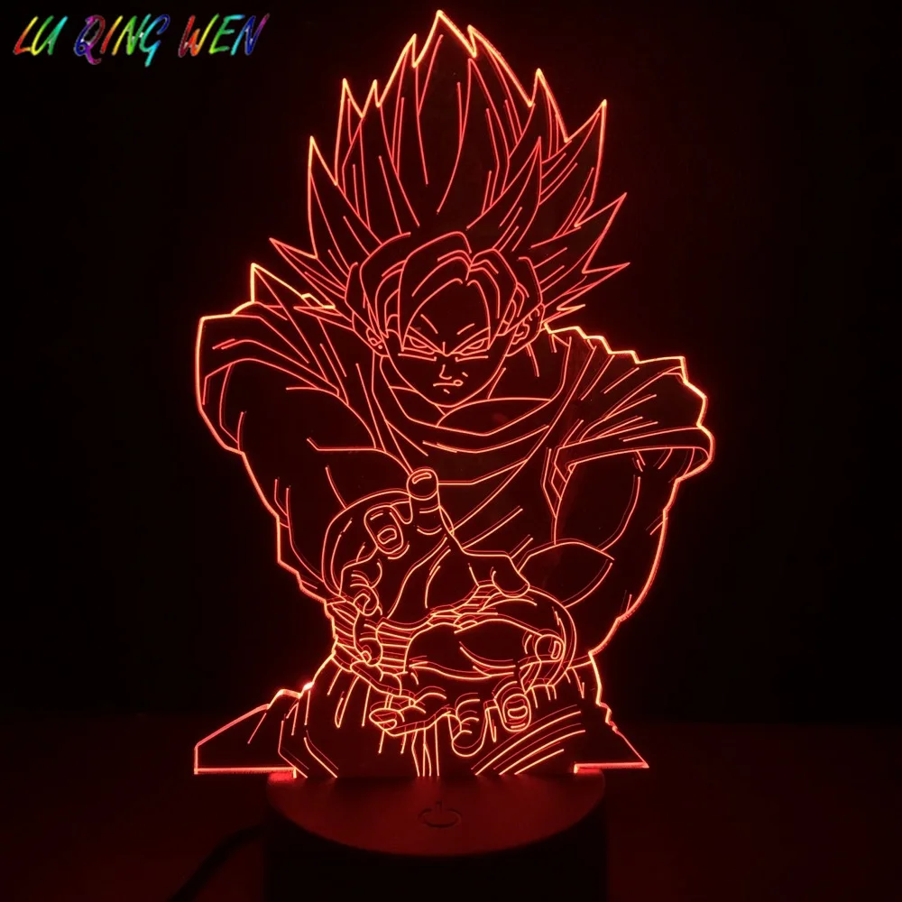Dragon Ball Z фигурка Вегета Дети светодиодный Ночной светильник сенсорный Сенсор ребенок мальчик ночной Светильник Спальня декоративные настольные лампы ночной Светильник прикроватный