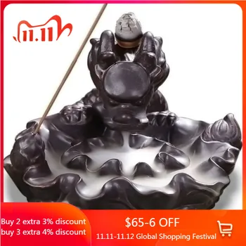 

Aroma Reverse Burner Wish Leaf Censer Auspicious Dragon Backflow Incense Waterfall Holders Home Decor Gift Statue Ornaments
