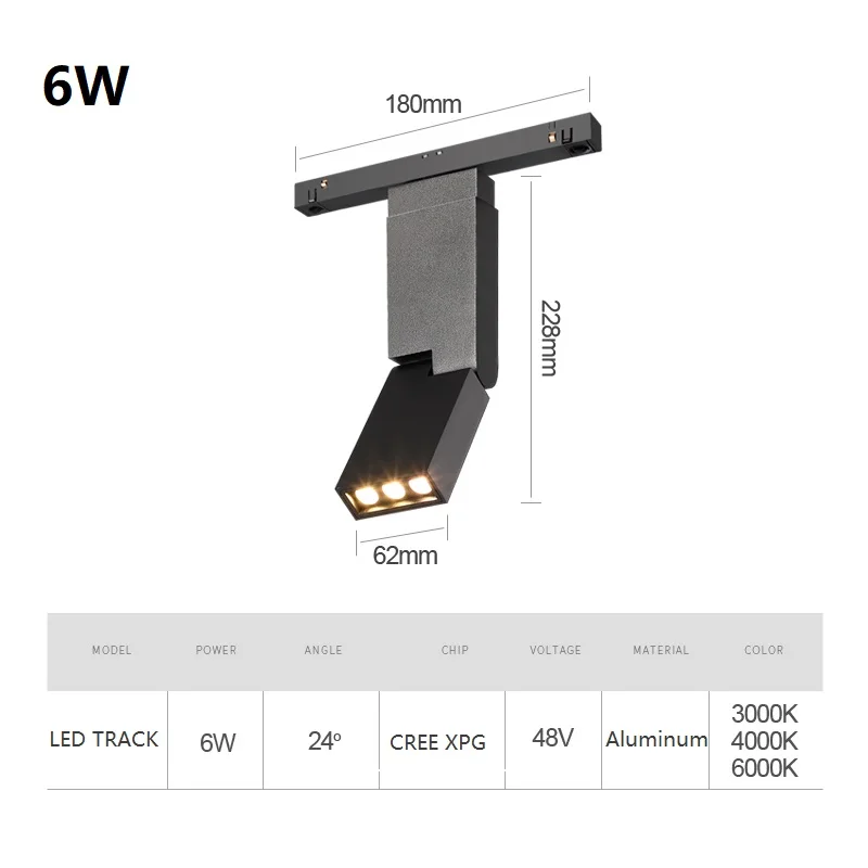 6W track lights Креативный Bluetooth умный затемняемый встраиваемый Магнитный светильник Домашнее освещение алюминиевый 1 м рельсовые полосы потолочные светильники IOS/Android - Испускаемый цвет: 6W track lights