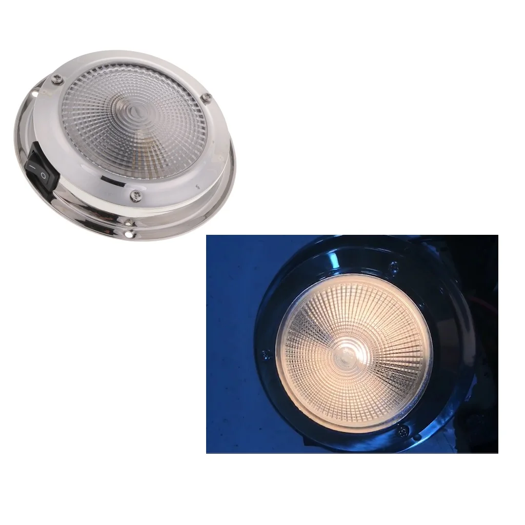 Modern Circular   Ceiling Lamp Living Room Light Dome Lighting Stainless Steel