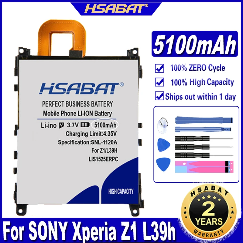 Аккумулятор HSABAT для телефона SONY Xperia Z1 L39h L39 C6902 C6903 C6916 C6943 5100 мАч | Мобильные