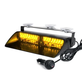 

DHBH-Yellow 16 LED High Intensity LED Law Enforcement Emergency Hazard Warning Strobe Lights for Interior Roof/Dash/Windshield w