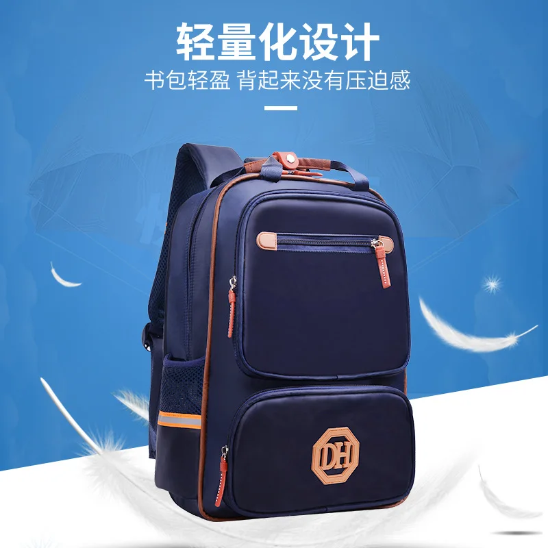 

School Bag Printed Logo British Style New Style Advertisement Printed Words Children Remedial Classes Training School Schoolbag