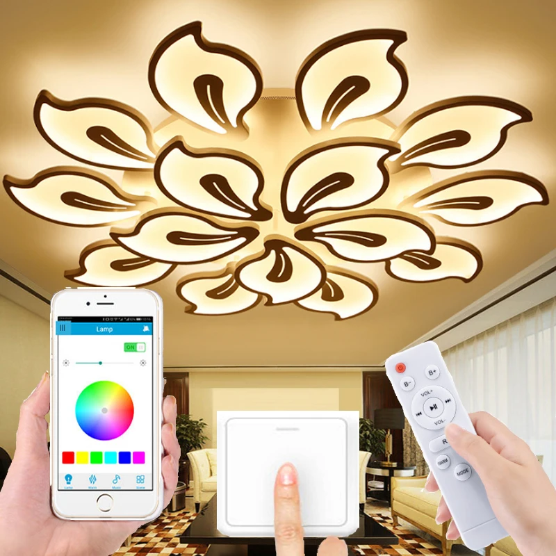 Modern LED living room ceiling light bedroom ceiling lamp dining room indoor chandelier APP hotel dimmable lighting lamp modern lighting behind tv