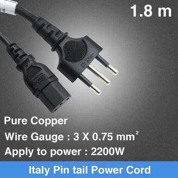

Approved 3 Pins Italy IEC C13 Connector AC Power Cord Extension Electric Wire Computer Laptop Cable Plug With Socket