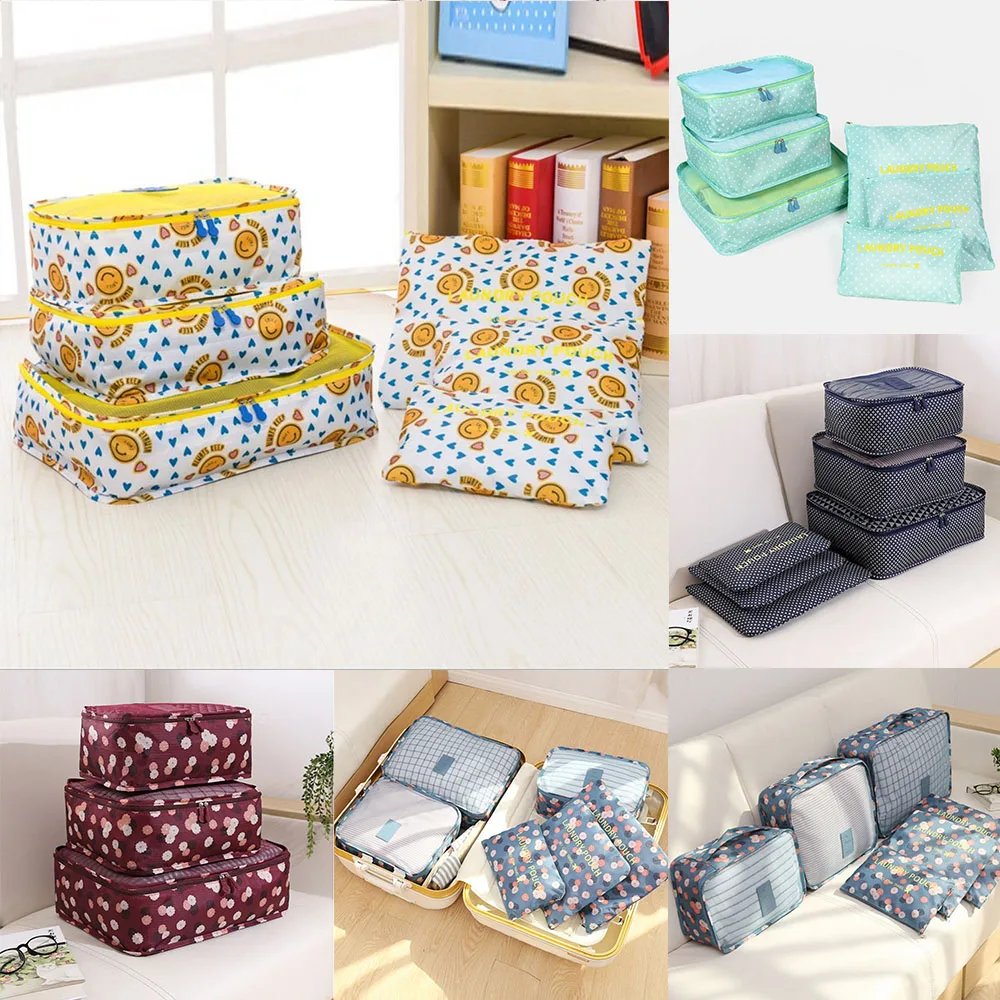 

6pcs/set Travel Organizer Storage Bag Luggage Organizer Clothes Tidy Pouch Suitcase Packing Laundry Home Closet Storage Bag