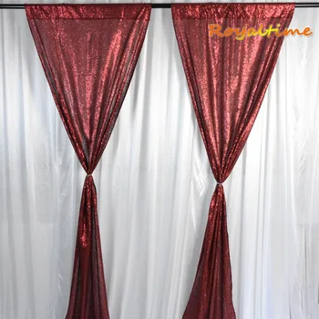 

Royaltime 2x8.5ft Matte Burgundy Sequin Backdrops Party Wedding Photo Booth Background Decor Sequin Curtains Drape Sequin Panels