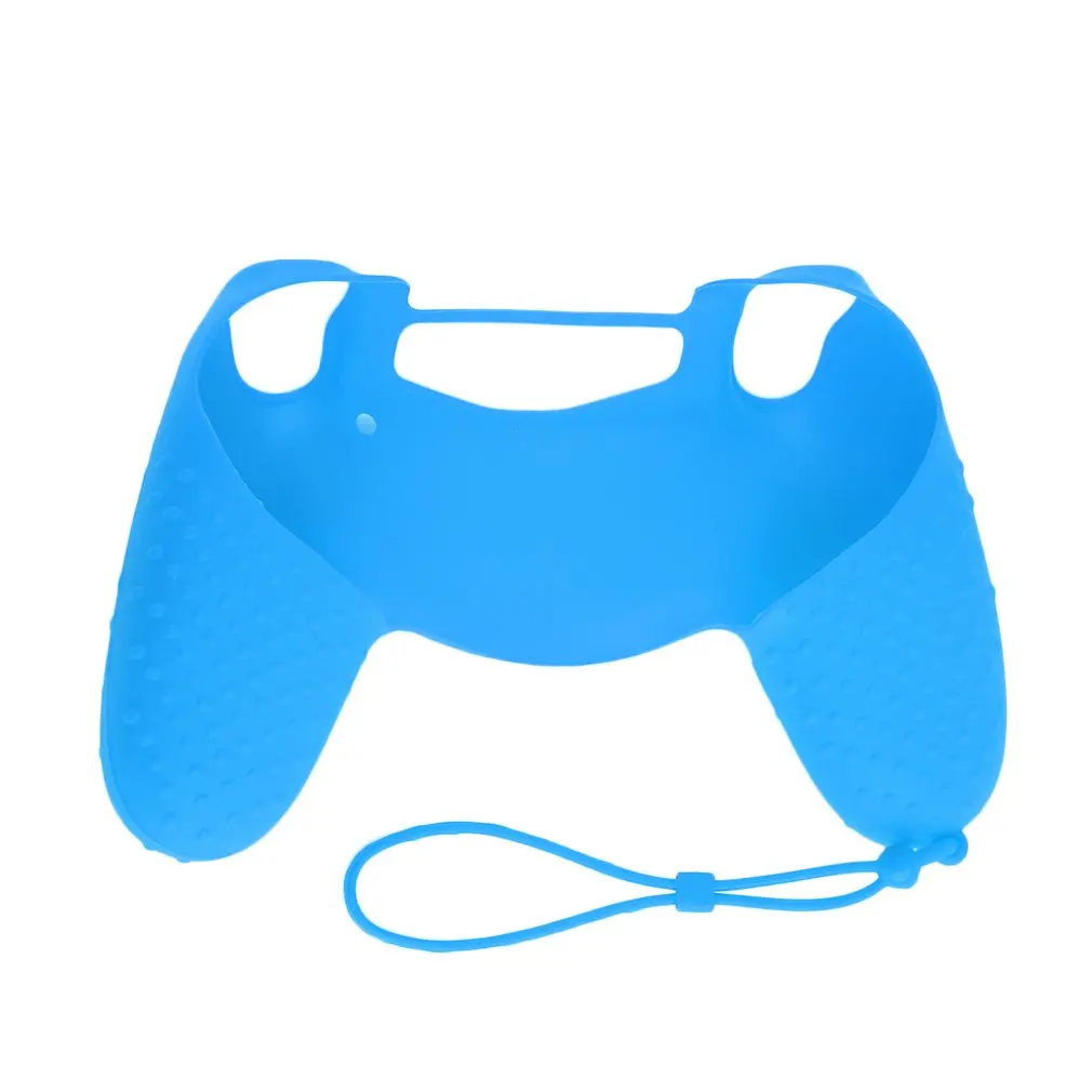 Unique Design Soft Silicone Skin Protective Case Cover With Hand Rope for PS4 Controller Camouflage Black