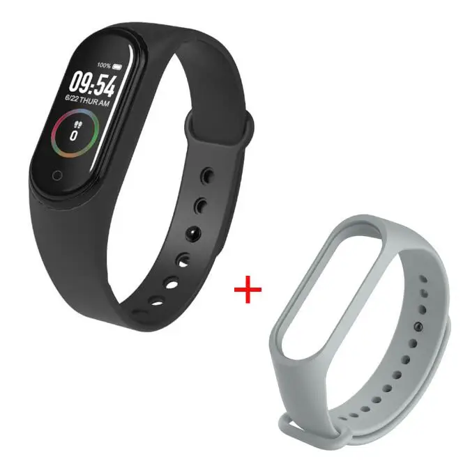 Add grey strap M4 смарт-браслет 4 открытый фитнес-трекер часы спортивный браслет пульсометр кровяное давление монитор смарт-ленты здоровье браслет - Цвет: Add grey strap