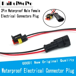 Conector de fio elétrico à prova d'água, conjunto de plugues de conectores automáticos para carro, motocicleta, scooter, marinho, 5 pares, 2 vias com 10 peças