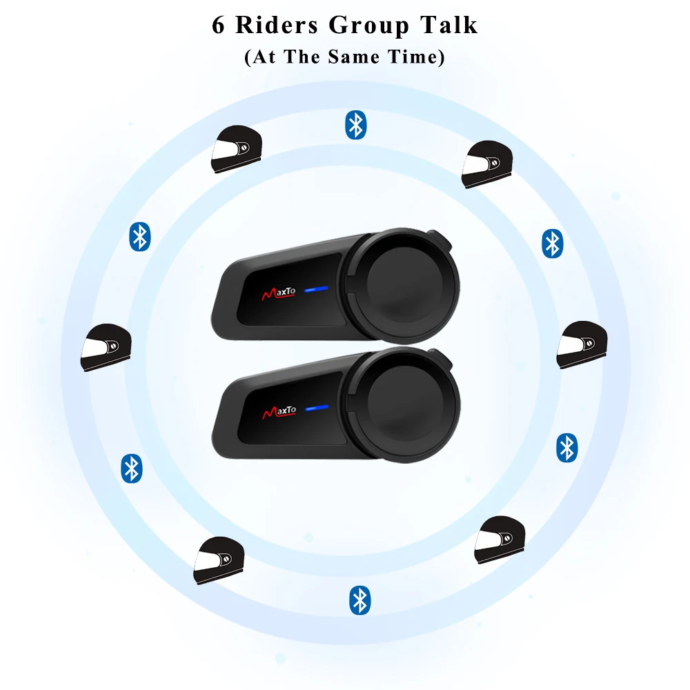Новинка 6 всадников Bluetooth мотоциклетный шлем Интерком FM радио водонепроницаемый