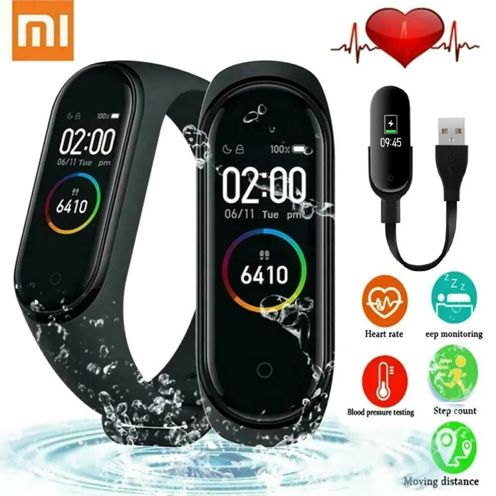 Xiaomi Mi Band 4 смарт-браслет Smartband фитнес-тренкер Спорт Водонепроницаемый стандартная версия Смарт-браслет