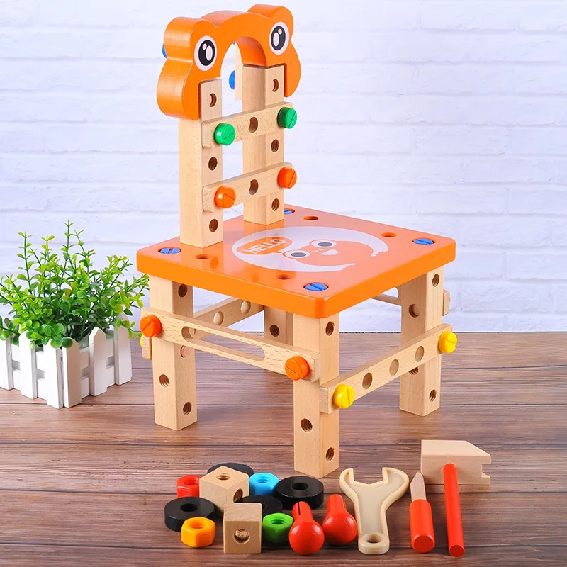 

Multi-functional Disassembly Lu Ban Chair Nut Tool Assembly Set Children DIY Assembled Educational Toy