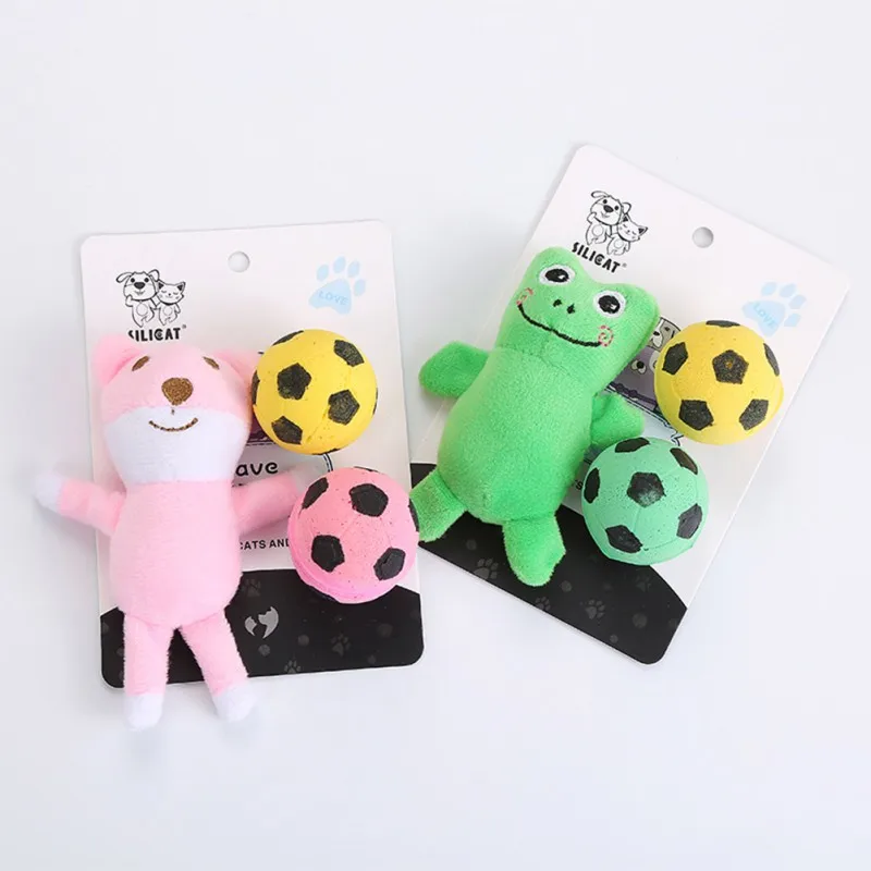 

Teeth Grinding Catnip Toys Funny Interactive Plush Animal Dolls And Foam Ball Cat Toy Set Pet Chewing Claws Thumb Bite Toy