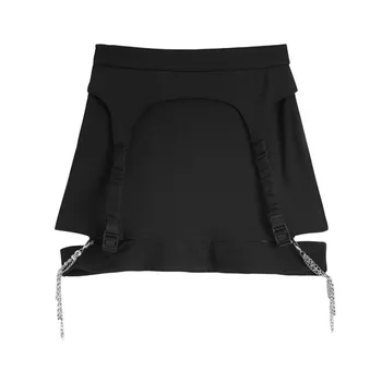 

2020 mini women skirt casual high waist thin black skirt for women Safari Style cool girl fashion skirts