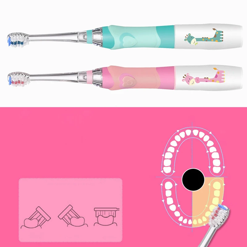 Children'S Electric Toothbrush For Seago Children'S Cartoon Sonic Electric Toothbrush Battery Type Timing Colorful Led Oral Obse