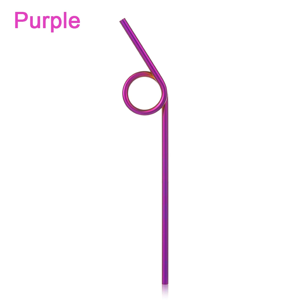 purple 1 шт. экологически чистый многоразовый металлический соломенный барный инвентарь из нержавеющей стали соломинки Креативные аксессуары для бара товары для дома, кухни - Цвет: purple