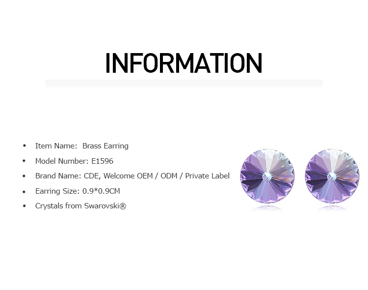 Cdyle/модные маленькие серьги 9 мм с фиолетовыми кристаллами Swarovski, круглые серьги-гвоздики Orecchini Donna, вечерние ювелирные изделия
