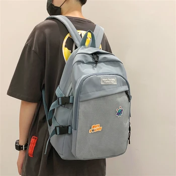 

HOT ALIEN Nylon School Bag And Women Korean Harajuku Ulzzang Junior High School Students Large-capacity Backpack