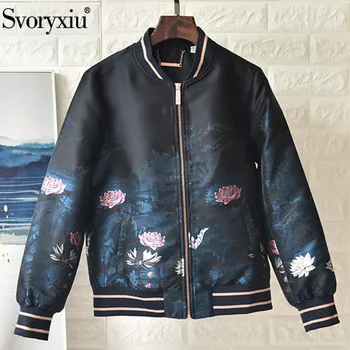 

Svoryxiu vintage Jacquard Autumn Winter Jackets Coat Women's Long Sleeve Printed Lining Fashion Designer Jackets Outwear Tops