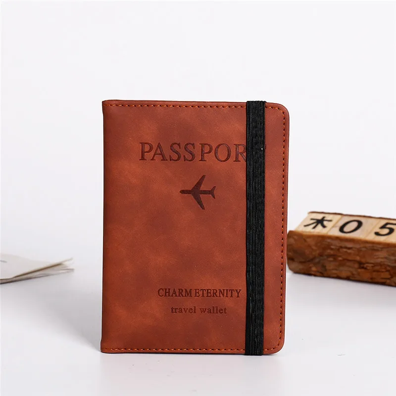 

Women Men RFID Vintage Business Passport Covers Holder Multi-Function ID Bank Card PU Leather Wallet Case Travel Accessories