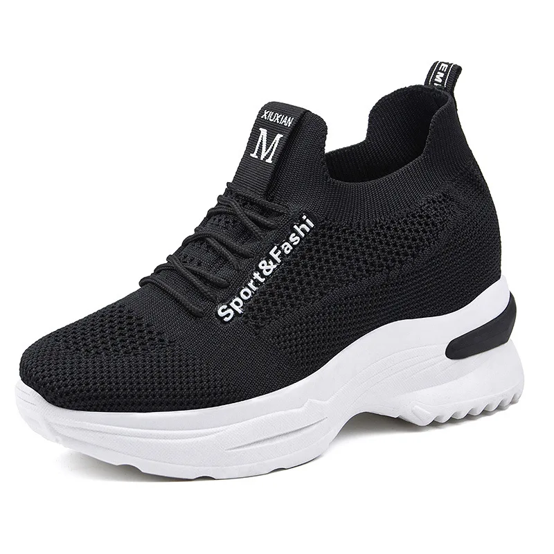 Promotion Mesh Breathable Shoes Platform Increase Women Sneakers 2021 Fashion Casual Increased Within High Heels | Обувь